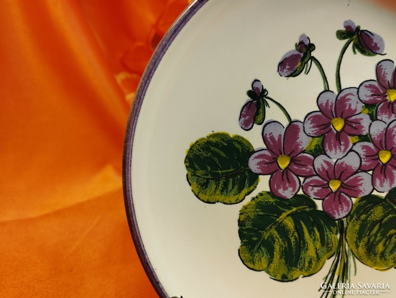 Small porcelain plate with violet bouquet
