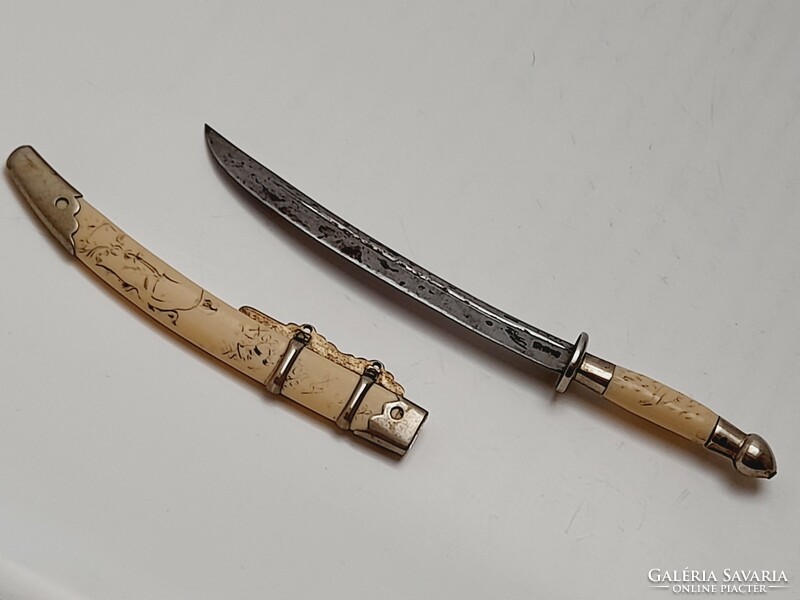 Régi levélbontó, mini kínai kard, 14 cm