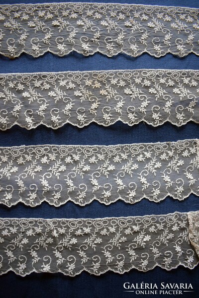 Antique Art Nouveau tulle lace dress with frills 4 pcs. Border ~ 275 cm