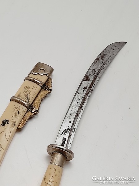 Régi levélbontó, mini kínai kard, 14 cm