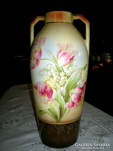 Antique Austrian Art Nouveau faience vase - 28 cm - art&decoration
