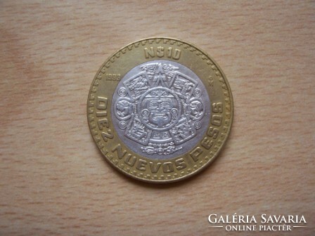 Mexico 10 pesos 1993 n$ silver middle