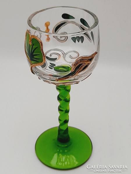 Small brandy and liqueur glass, hand-painted, 10 cm