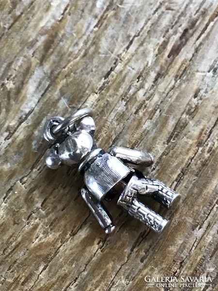Silver rupert bear pendant