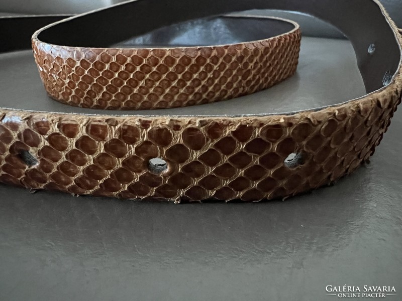 Beautiful brown snakeskin leather belt
