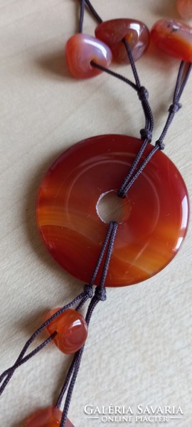 Carnelian mineral necklace
