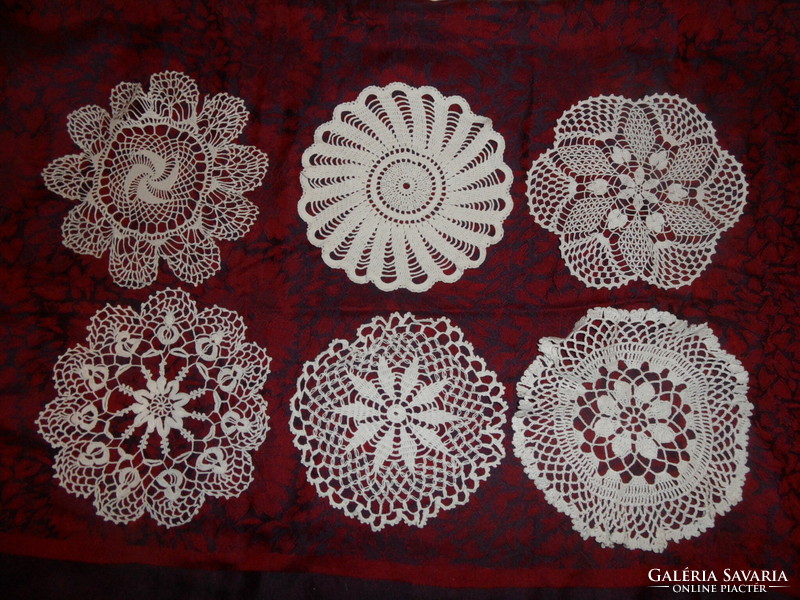 Hand crocheted lace tablecloth (6 pcs.)