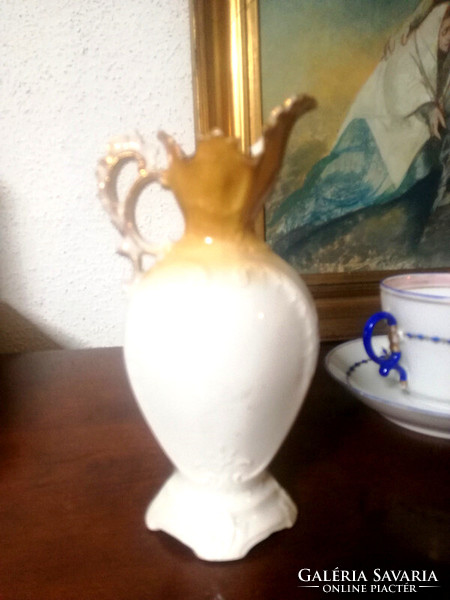 Art Nouveau poppy flower Carlsbad antique ceramic vase -16 cm