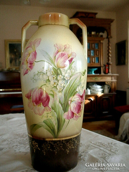 Antique Austrian Art Nouveau faience vase - 28 cm - art&decoration