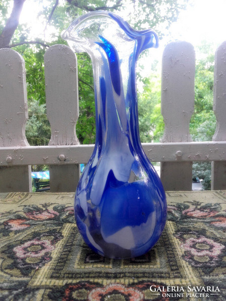 Mid-century marked hand-painted glass vase - 25 cm art&decoration