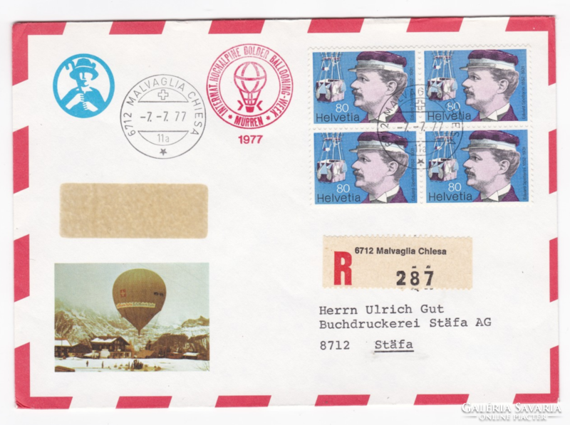 Ballon postajárat Mürren Svájc 1977-ből