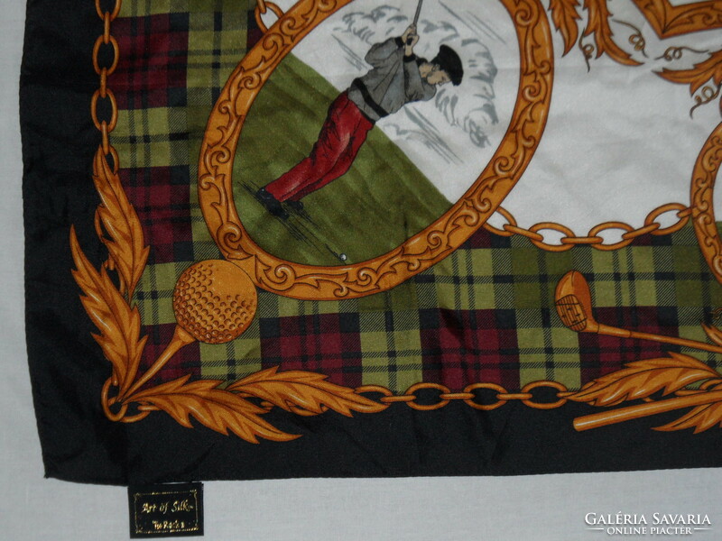 Golf pattern silk shawl, scarf