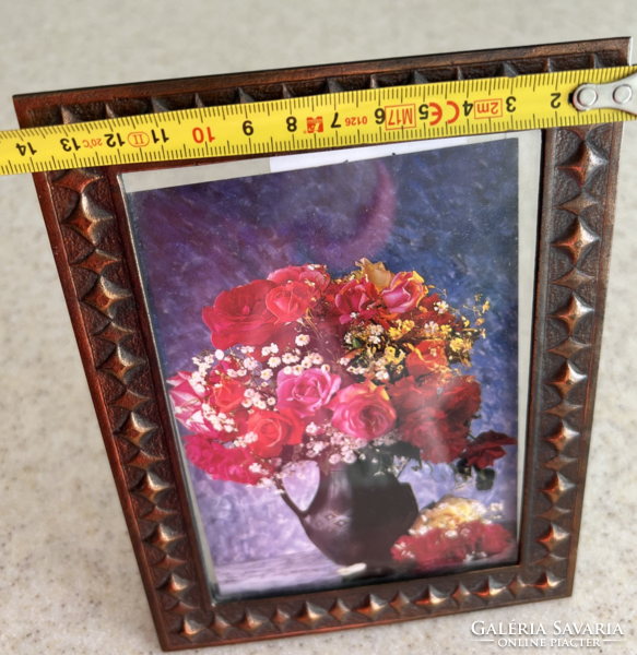 Craftsman copper desktop photo holder/photo frame with double glass