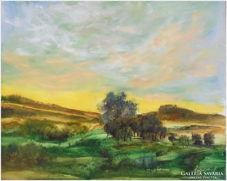 József Augusztinyi a. : Oil painting, landscape