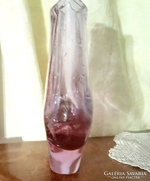 20 Cm - zelezny brod sklo purple Czech artistic glass vase - art&decoration