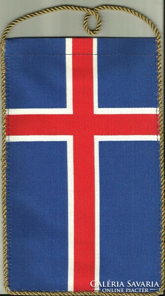 Table flag = Iceland (textile, 14.5 x 23.5 cm, double-sided)