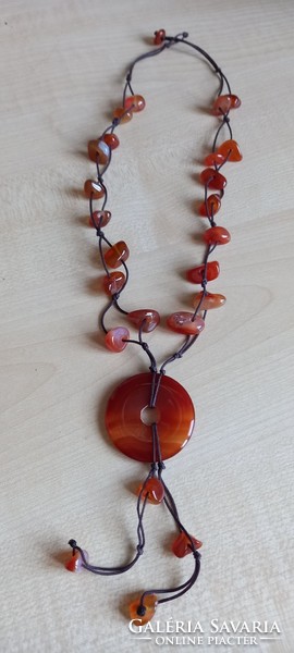 Carnelian mineral necklace