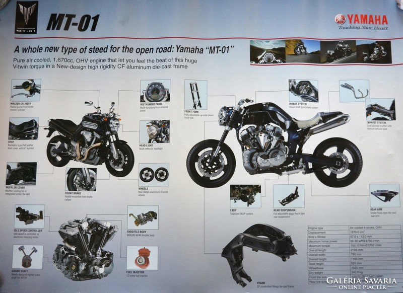 Yamaha mt-01 motorcycle poster original factory advertising material 59x84 not a copy, not a reprint