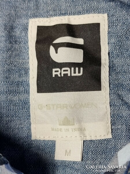 Raw G-Star women kék fehér kockás női hosszú ujjú lekerekített aljú divatos ing.