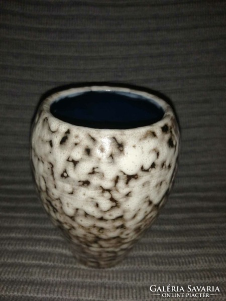 Retro Hódmezővásárhely ceramic vase, 13 cm high (a5)