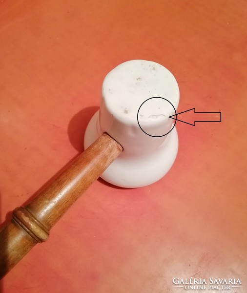 Old meat grinder with a porcelain head, meat grinder