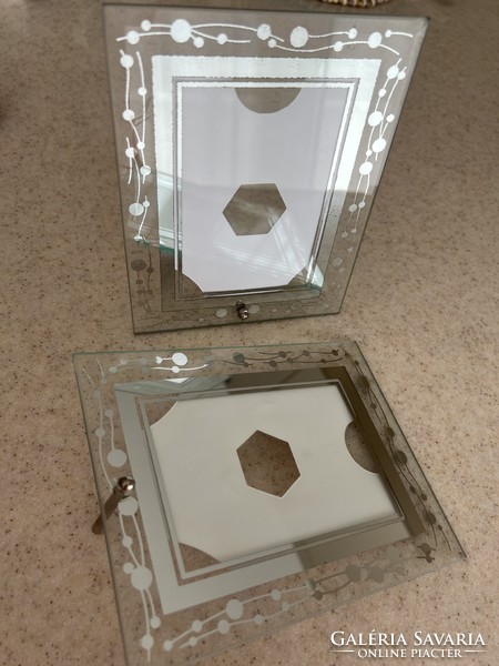 Glass desktop photo holder/photo frame