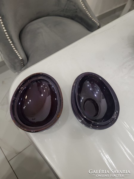 Zsolnay rare purple eosin egg bonbonier
