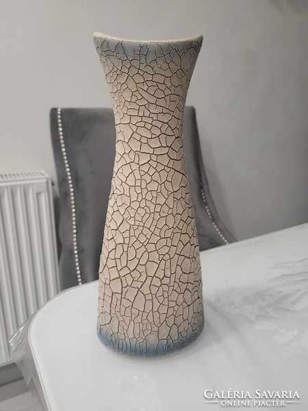 White cracked glaze cat vase by Zsolnay