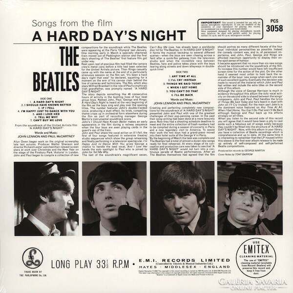 BEATLES - A HARD DAY'S NIGHT 1964. új állapotú bakelit lemez