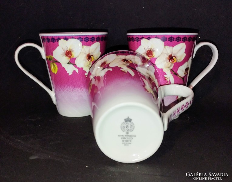 3 darab Royal Worcester Orchid White bögre
