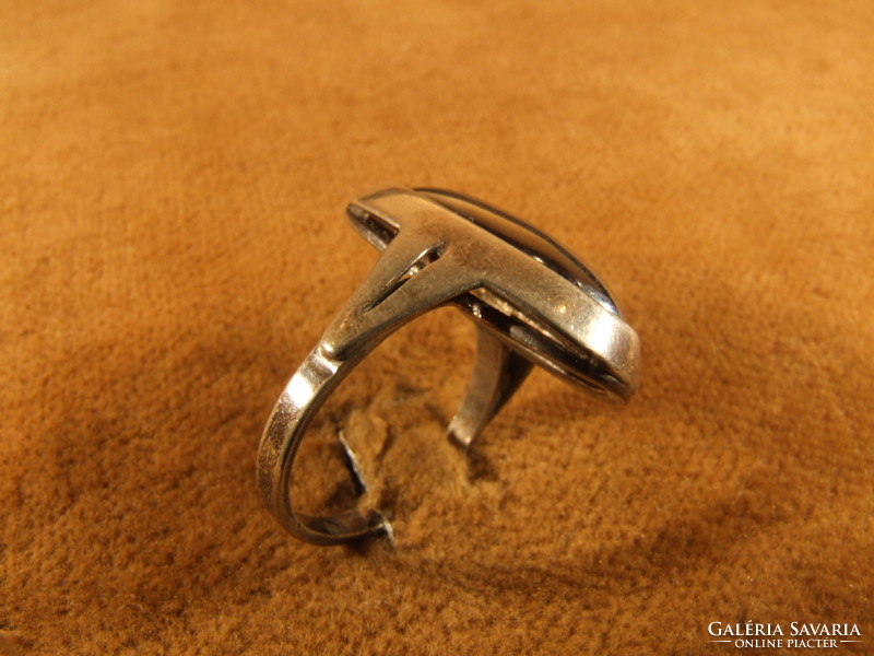 Silver ring with hematite (050501)