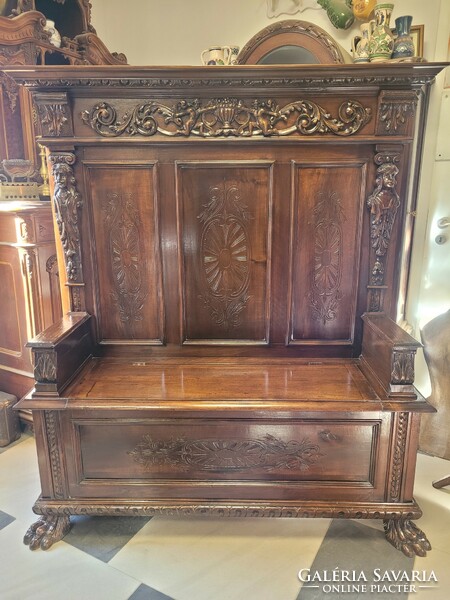 Antique renaissance chest bench