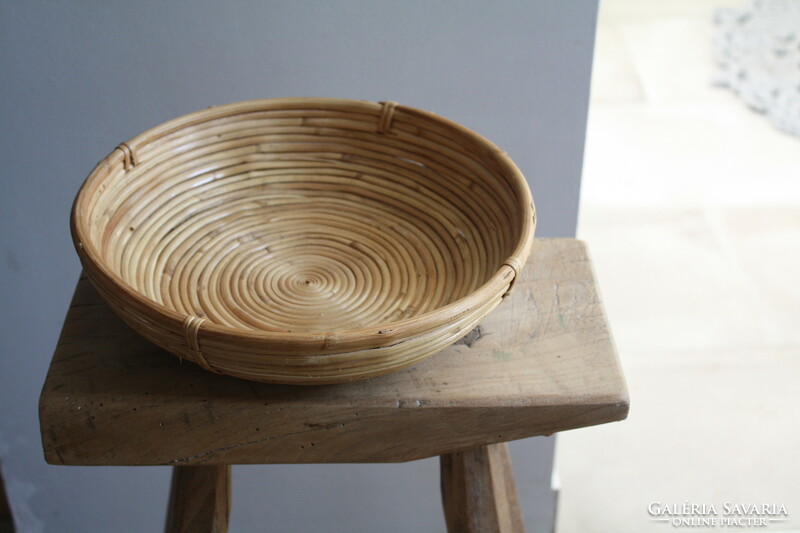 Rattan cane natural basket, storage - in good condition