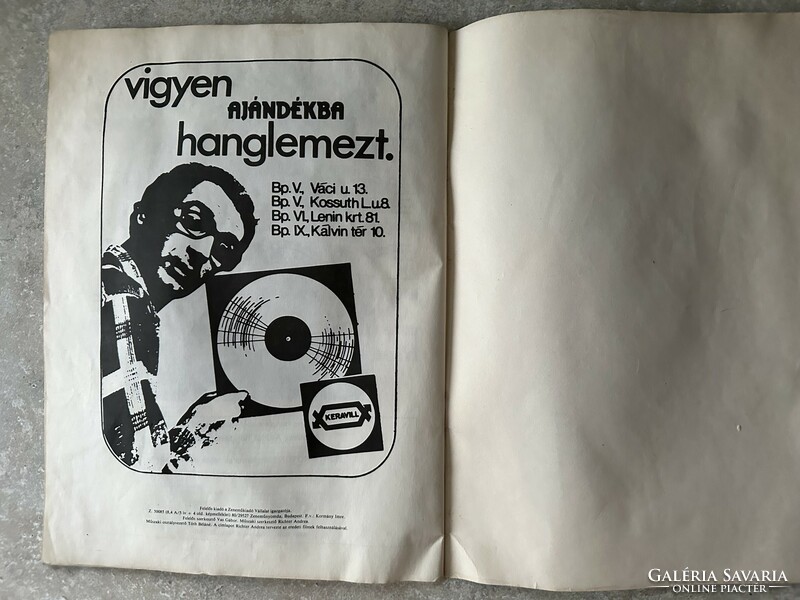 Boney m Hungarian-English sheet music with a poster in the middle. 1980