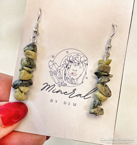 Serpentine mineral earrings