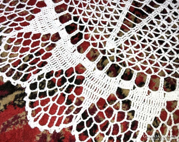 Handmade crochet lace tablecloth - 56 cm - new white lace tablecloth with star pattern