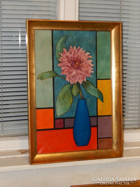 Frame for a 60 X 40 cm picture, in excellent condition, a gift with a playful oil painting