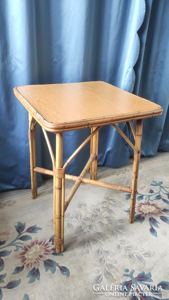 Retro cane (rattan) side table