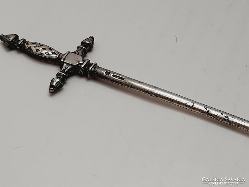 Old christofle silver-plated leaf opener, dagger, sword, 26.5 cm