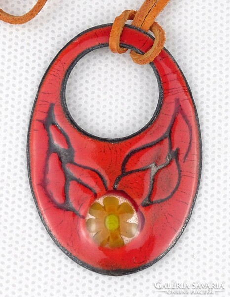 1Q368 barkos bea: fire enamel necklace