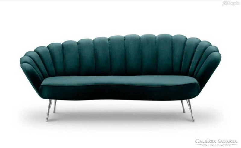 Dark turquoise blue velvet sofa