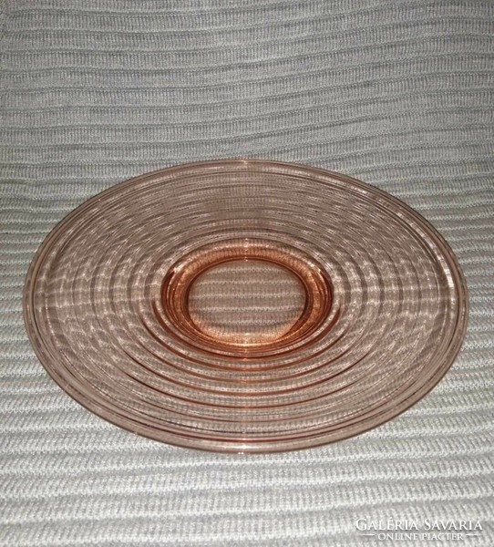 Coral glass serving bowl (a6)