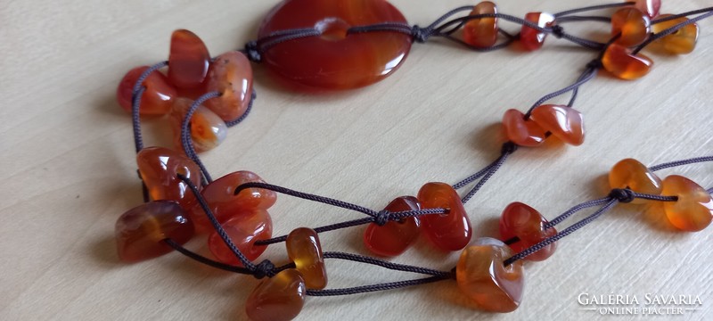 Carnelian mineral necklace