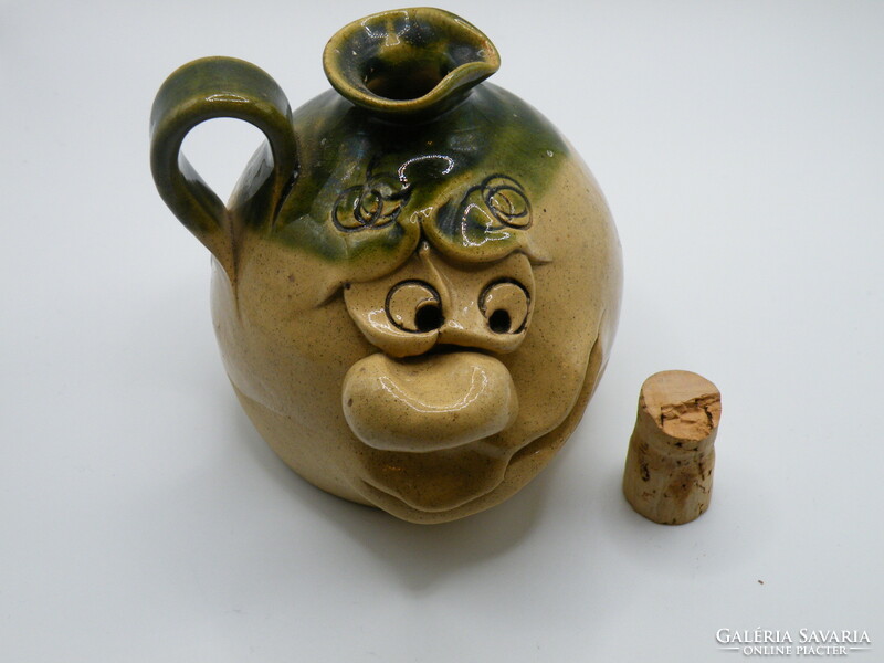 Uk00123 ugliness ugly pottery wales painted ceramic flask