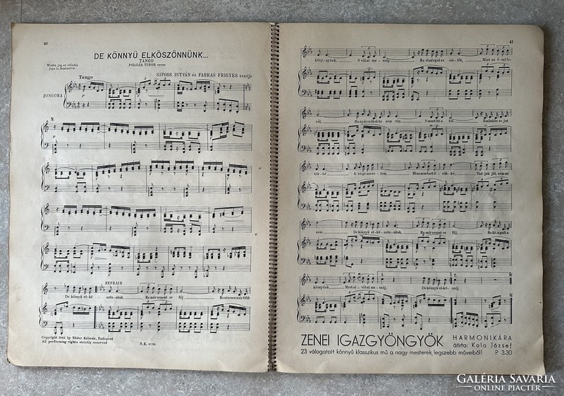 Nádor Kálmán “Karácsonyi album” harmonika kotta 1941-42
