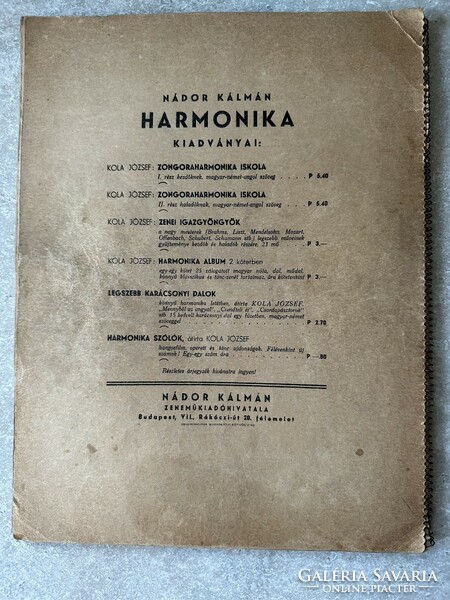 Nádor Kálmán “Karácsonyi album” harmonika kotta 1941-42