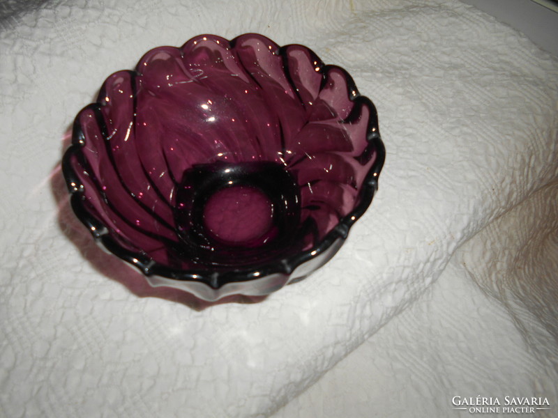 Purple art deco style glass bowl