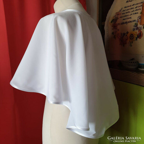 Wedding bol33 - elegant snow-white silk bolero, cape
