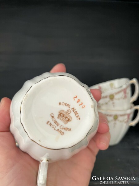 Royal Albert Crown porcelán teás/kávés csésze és kínáló