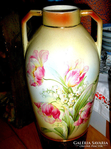 Antique Austrian Art Nouveau faience vase - 28 cm - art&decoration